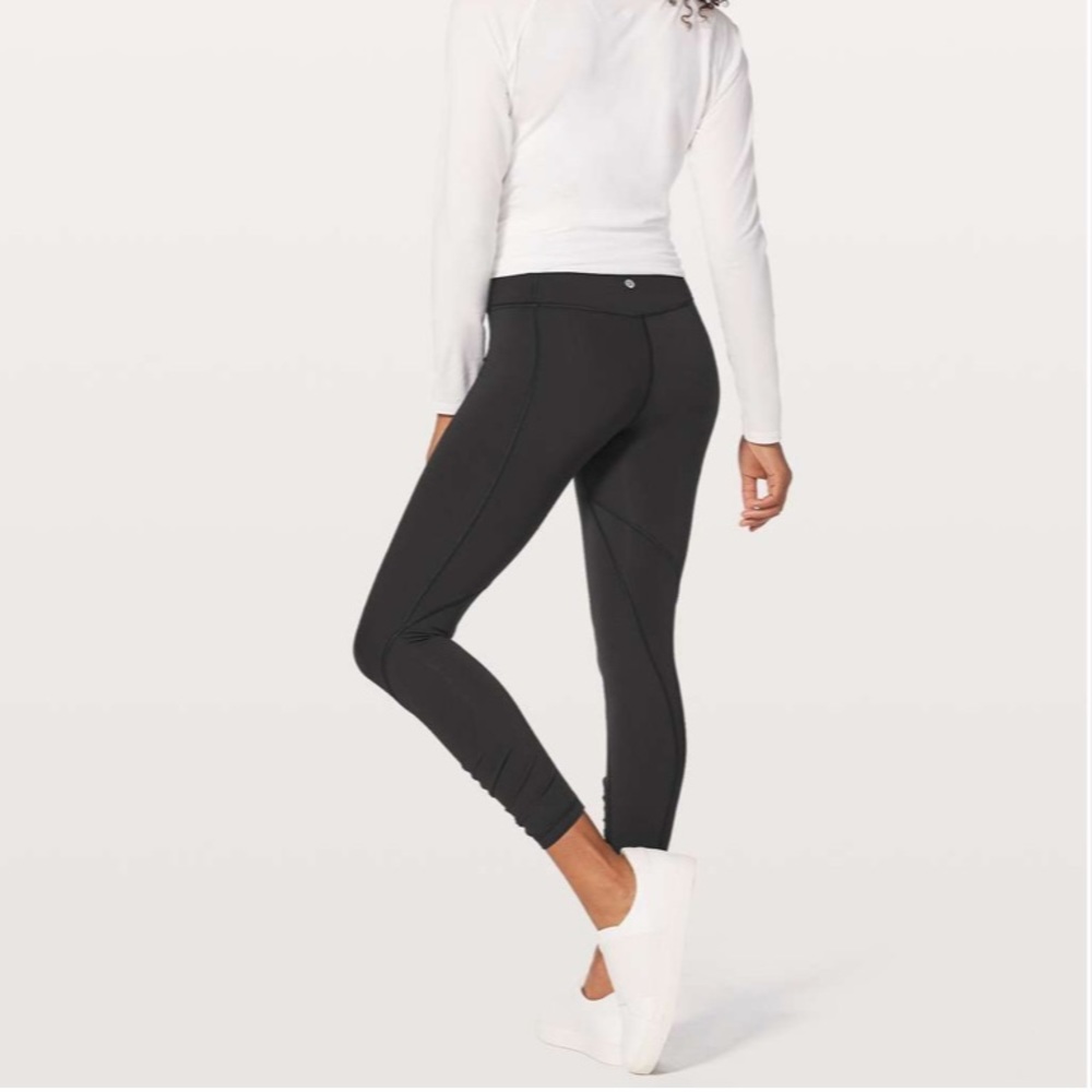 Lululemon Ruched Bottom 25” Black Leggings Size 2